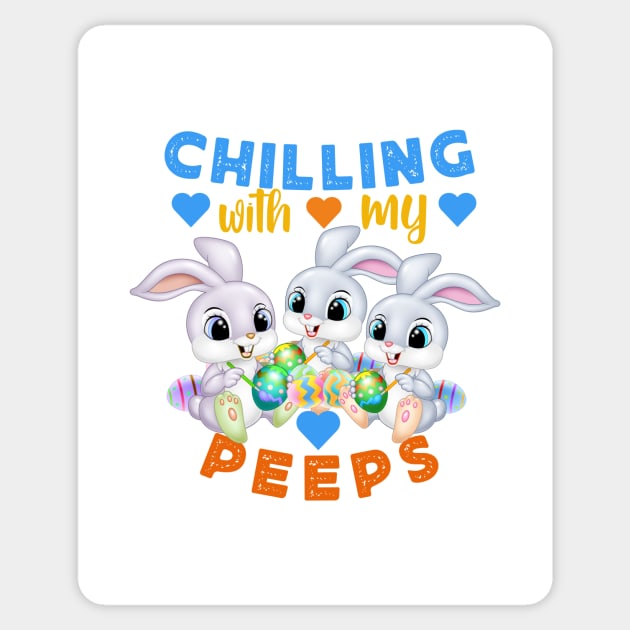 Chilling with my peeps Sticker by Lovelybrandingnprints